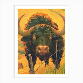 Oxen Illustration Art Print