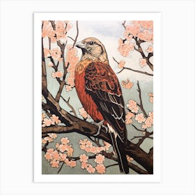 Art Nouveau Birds Poster Hawk Art Print