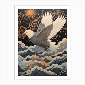 Pigeon 2 Gold Detail Painting Art Print