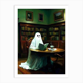 Ghost In The Library Art Print