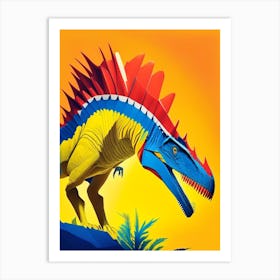 Spinosaurus Primary Colours Dinosaur Art Print