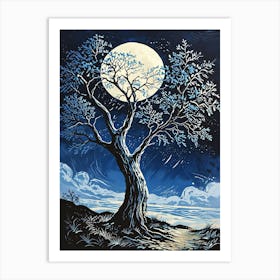 Moonlight Tree Art Print