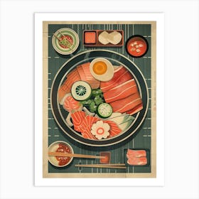 Sukiyaki Japanese Dish Mid Century Modern Art Print