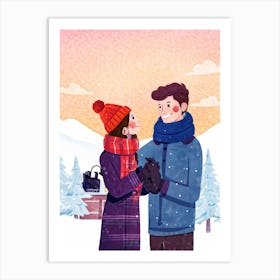 Winter Couple Art Print