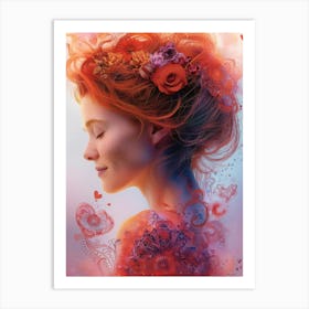 Girl With Red Hair 7 Art Print