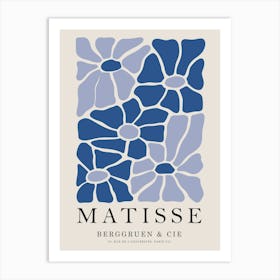 Matisse Inspired Blue Florals Art Print