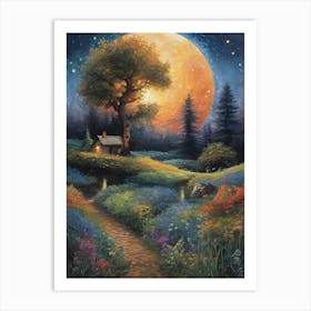 Moonlight In The Meadow Art Print