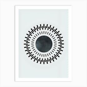 Minimalist abstract geometric grey and black Art Print