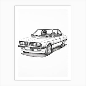 Bmw 325 Is Line Drawing 4 Art Print