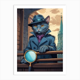 Detective Cat Art Print