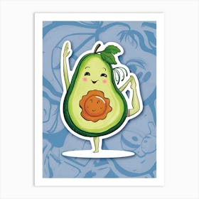 Avocado Yoga Sticker Art Print