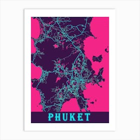 Phuket Map Poster 1 Art Print