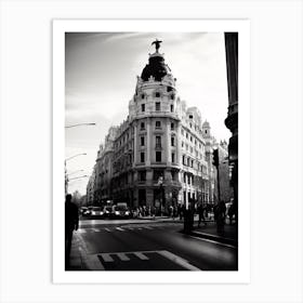 Madrid, Spain, Black And White Analogue Photography 2 Art Print