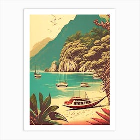 Ko Lipe Thailand Vintage Sketch Tropical Destination Art Print