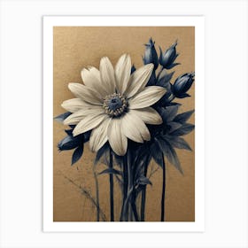 hamptons Daisy In A Vase Art Print