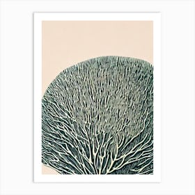 Acropora Digitifera Ii Linocut Art Print