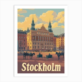 Aihrgdesign A Classic 1960s Travel Poster For Stockholm 2 Art Print