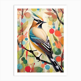 Bird Painting Collage Cedar Waxwing 2 Art Print