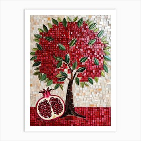 Mosaic Pomegranate Tree Art Print