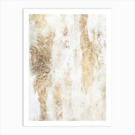 White Gold Foil Abstract Art Print