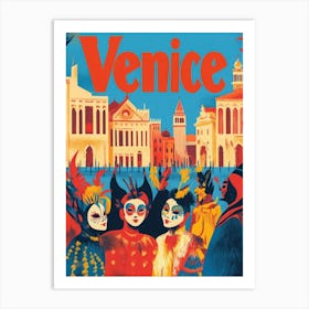 Aihrgdesign A 1970s Inspired Travel Poster For Venice 3 Art Print