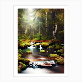 Stream In The Forest 6 Art Print