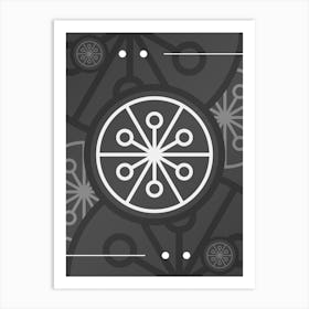 Abstract Geometric Glyph Array in White and Gray n.0023 Art Print