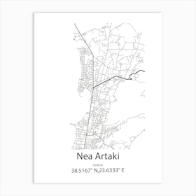 Nea Artaki,Greece Minimalist Map Art Print