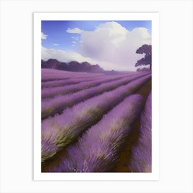 Lavendar Field Nature Setting Landscape Farm Crop Fragrant Purple Pretty Flowers Herbs Scene Art Print