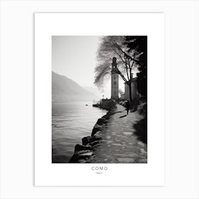 Poster Of Como, Italy, Black And White Analogue Photography 3 Art Print