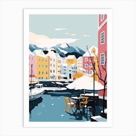 Tromso, Norway, Flat Pastels Tones Illustration 4 Art Print