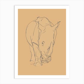 Rhino - Boho, Line Art 3 Poster