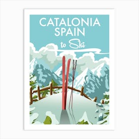 Catalonia Spain To Ski Art Print