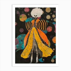 Skeleton In Yellow Dress Art Print