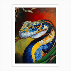 King Cobra Snake Painting Art Print