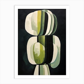 Modern Abstract Cactus Painting Bishops Cap Cactus 2 Art Print