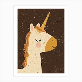 Pattern Mocha Unicorn 1 Art Print