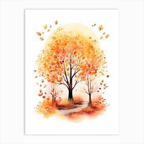 Cute Autumn Fall Scene 33 Art Print