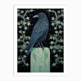 Ohara Koson Inspired Bird Painting Crow 3 Art Print