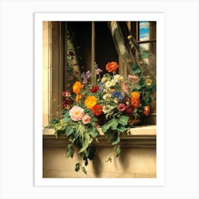 Window Sill With Flowers 1 Art Print