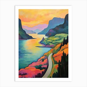 Columbia River Washington Retro Pop Art 4 Art Print