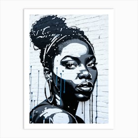 Graffiti Mural Of Beautiful Black Woman 285 Art Print