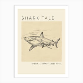 Smallscale Cookiecutter Shark Vintage Illustration 3 Poster Art Print