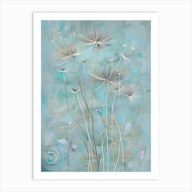 The Magic of Dandelions: A Tapestry of Seeds in a Soft Blue Sky 1 Art Print