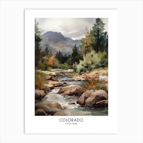 Estes Park, Colorado 4 Watercolor Travel Poster Art Print