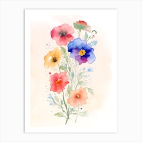 Watercolor Flowers 2 Art Print