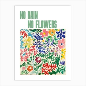 No Rain No Flowers Poster Flowers Painting Matisse Style 2 Art Print