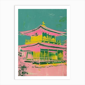 Kinkaku Ji Golden Pavilion In Kyoto Duotone Silkscreen 2 Art Print