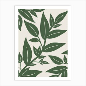 Green Leaves Botanical Art Print