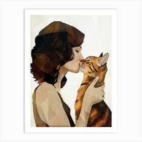 Kitty I love you cat and woman 1 Art Print